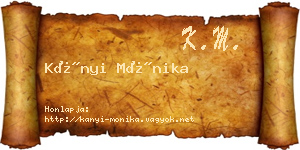 Kányi Mónika névjegykártya